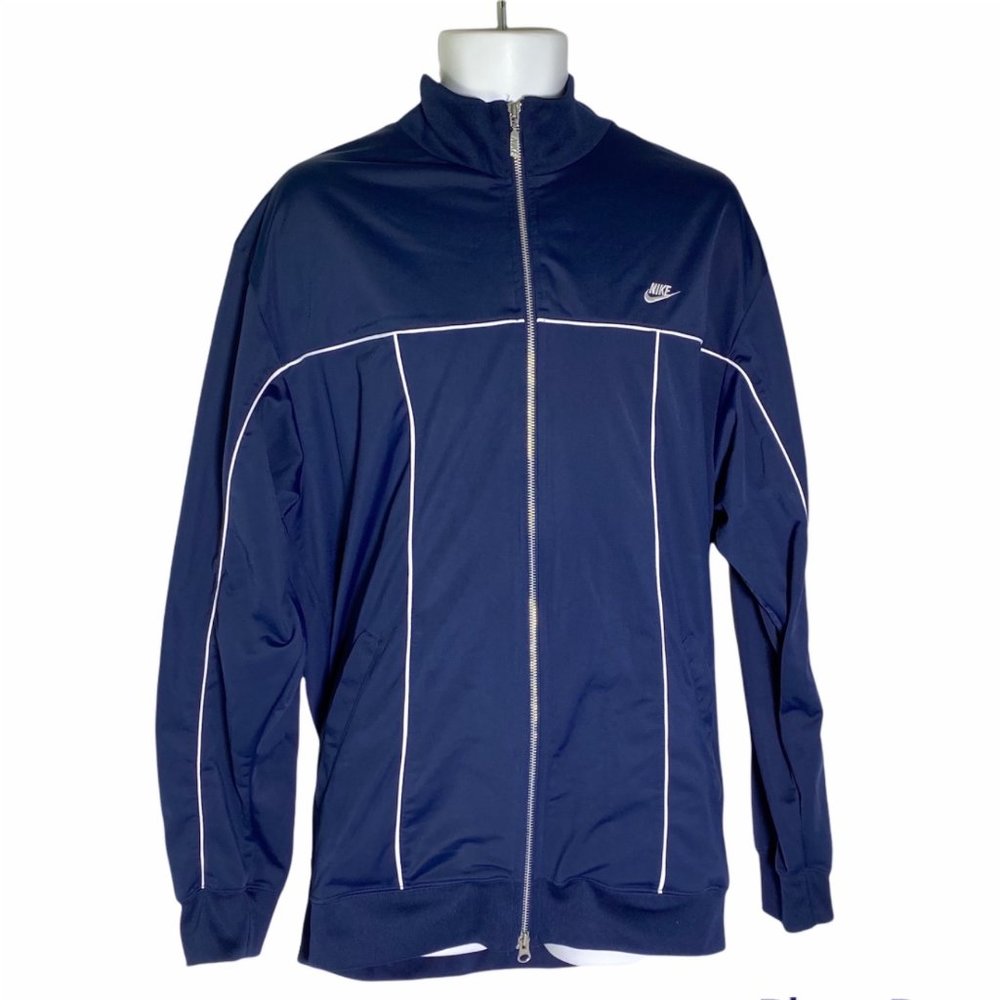 Nike Vintage Early 2000s‎ Silver Tag Check Logo Blue Track Jacket XL